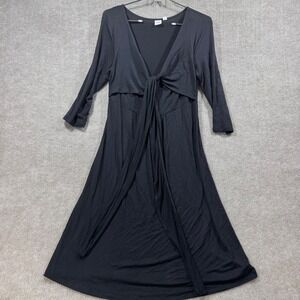 GAP Maternity Wrap Dress Womens XS Black Stretchy Minimalist Boho